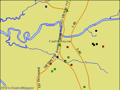 Castle Hayne, North Carolina environmental map by EPA
