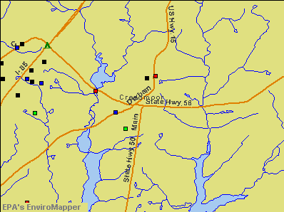Creedmoor, North Carolina environmental map by EPA