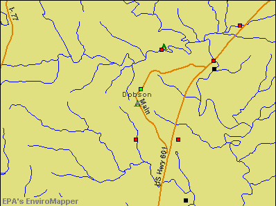 Dobson, North Carolina environmental map by EPA