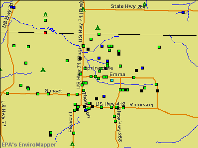 Springdale, Arkansas environmental map by EPA
