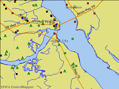 James City, North Carolina environmental map by EPA