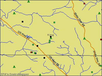 King, North Carolina environmental map by EPA