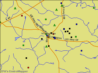 Mocksville, North Carolina environmental map by EPA