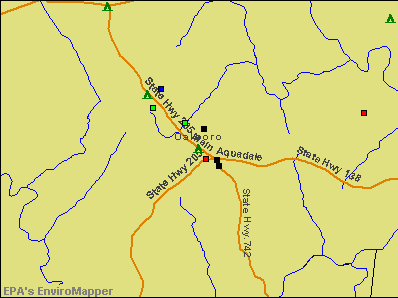 Oakboro, North Carolina environmental map by EPA