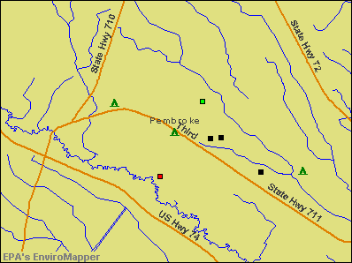 Pembroke, North Carolina environmental map by EPA