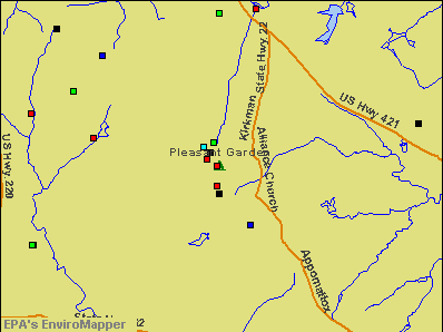Pleasant Garden, North Carolina environmental map by EPA
