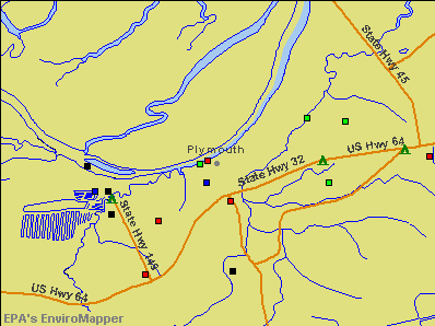 Plymouth, North Carolina environmental map by EPA