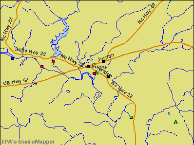 Ramseur, North Carolina environmental map by EPA