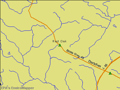 Red Oak, North Carolina environmental map by EPA
