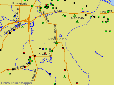 Sweet Home, Arkansas environmental map by EPA