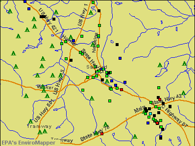 Sanford, North Carolina environmental map by EPA