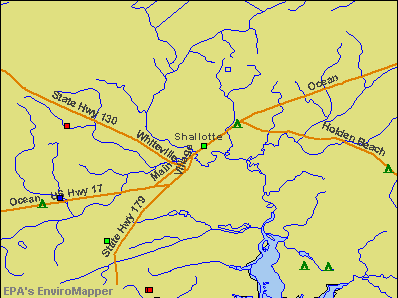 Shallotte, North Carolina environmental map by EPA