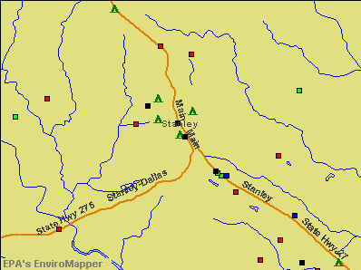Stanley, North Carolina environmental map by EPA