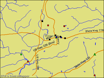 Stoneville, North Carolina environmental map by EPA