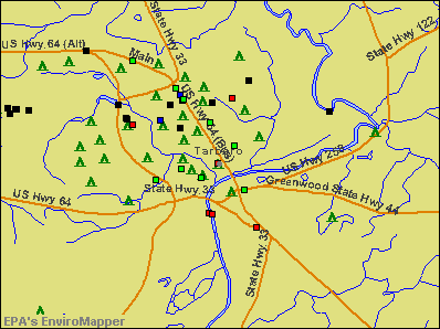 Tarboro, North Carolina environmental map by EPA