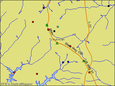 Troutman, North Carolina environmental map by EPA