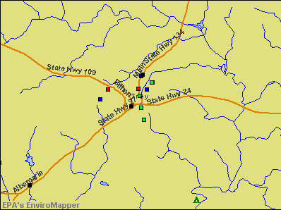 Troy, North Carolina environmental map by EPA