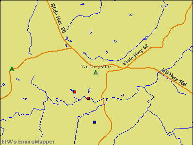 Yanceyville, North Carolina environmental map by EPA