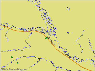 Burlington, North Dakota environmental map by EPA