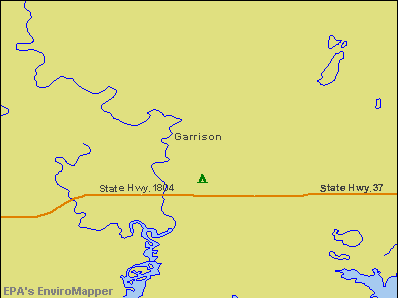 Garrison, North Dakota environmental map by EPA