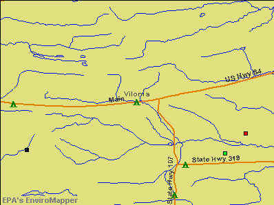 Vilonia, Arkansas environmental map by EPA