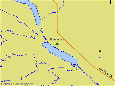 Kenmare, North Dakota environmental map by EPA