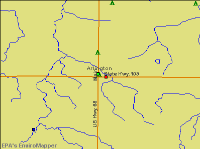 Arlington, Ohio environmental map by EPA