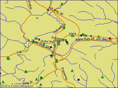 Athens, Ohio environmental map by EPA