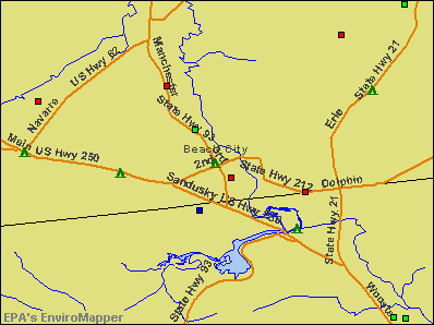 Beach City, Ohio environmental map by EPA