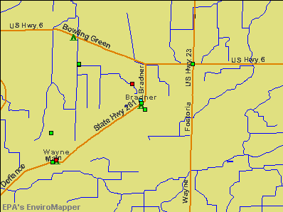 Bradner, Ohio environmental map by EPA