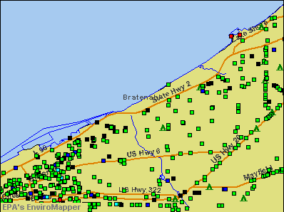 Bratenahl, Ohio environmental map by EPA