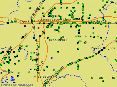 Brook Park, Ohio environmental map by EPA