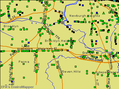 Brooklyn Heights, Ohio environmental map by EPA