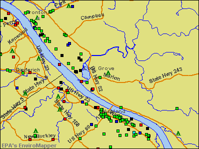 Coal Grove, Ohio environmental map by EPA