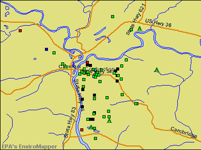 Coshocton, Ohio environmental map by EPA