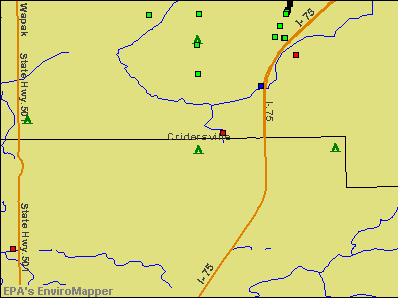 Cridersville, Ohio environmental map by EPA