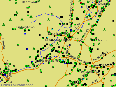 Elmwood Place, Ohio environmental map by EPA