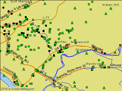 Fairfax, Ohio environmental map by EPA
