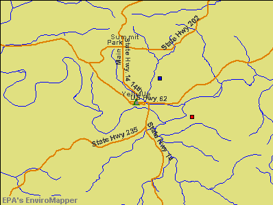 Yellville, Arkansas environmental map by EPA
