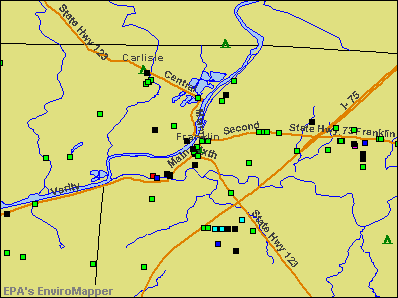 Franklin, Ohio environmental map by EPA