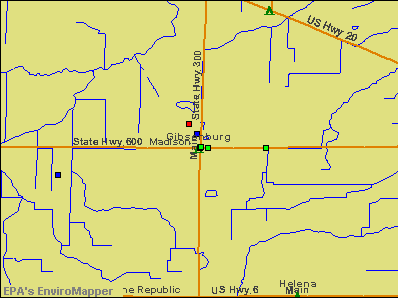Gibsonburg, Ohio environmental map by EPA