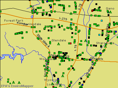 Glendale, Ohio environmental map by EPA
