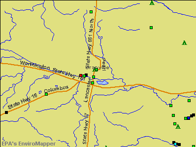 Granville, Ohio environmental map by EPA