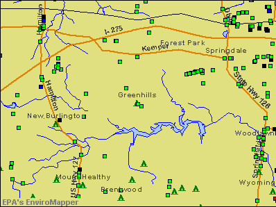 Greenhills, Ohio environmental map by EPA