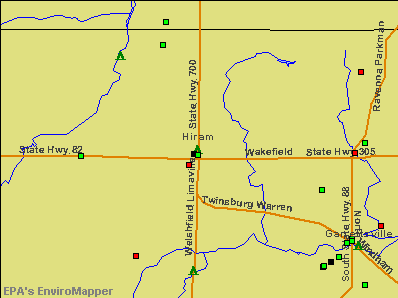 Hiram, Ohio environmental map by EPA