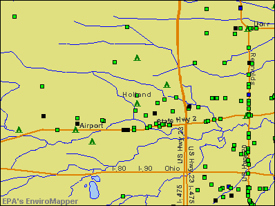 Holland, Ohio environmental map by EPA