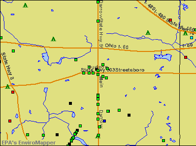 Hudson, Ohio environmental map by EPA
