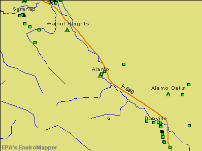 Alamo, California environmental map by EPA