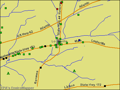 Louisville, Ohio environmental map by EPA