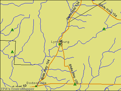 Lynchburg, Ohio environmental map by EPA